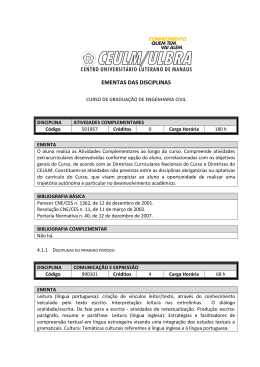 EMENTAS DAS DISCIPLINAS