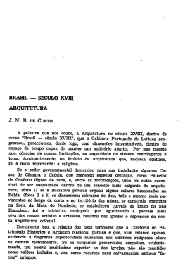 BRASIL -- SÉCULO XVIII ARQUITETURA