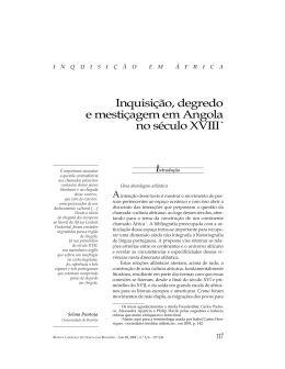 Inquisi&ccedil;&atilde;o, degredo e mesti&ccedil;agem em Angola no s&eacute;culo XVIII*
