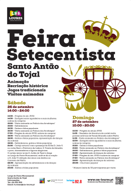 10:30 &ndash; Preg&otilde;es do s&eacute;culo XVIII 11:00 &ndash; Vendedor de literatura de