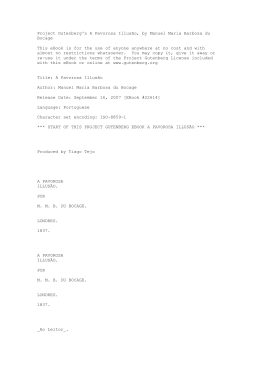 Project Gutenberg`s A Pavorosa Illus&atilde;o, by Manuel Maria Barbosa
