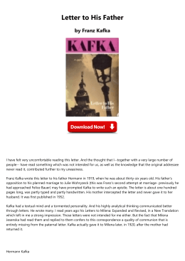 Letter to His Father by Franz Kafka