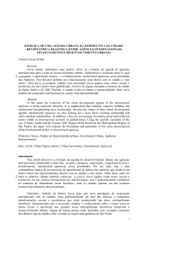 finance, future and the urban development agenda revisited