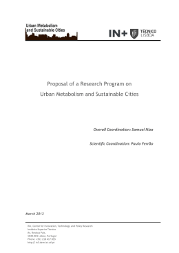 Proposal of a Research Program on Urban Metabolism and
