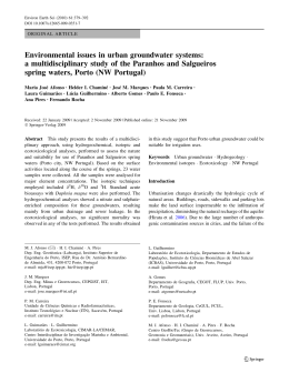 Environmental issues in urban groundwater systems: a