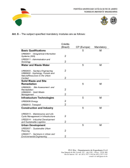 Art. 6 &ndash; The subject specified mandatory modules are as follows