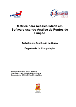 Métrica para Acessibilidade em Software usando Análise de Pontos