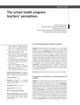 The school health program: teachers` perceptions