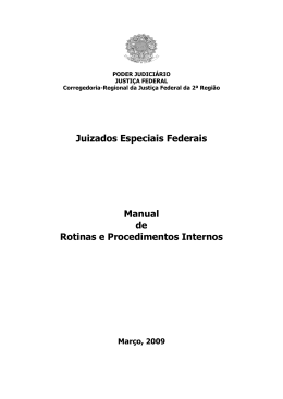 Juizados Especiais Federais Manual de Rotinas e Procedimentos