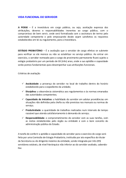 VIDA FUNCIONAL DO SERVIDOR