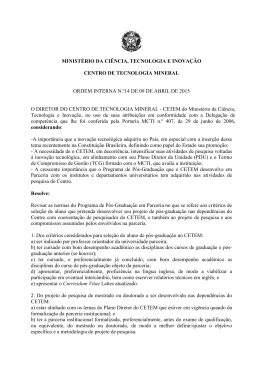 ministério da ciência, tecnologia e inovação centro de tecnologia