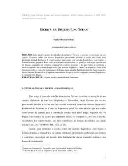 ESCRITA: UM SISTEMA LING&Uuml;&Iacute;STICO