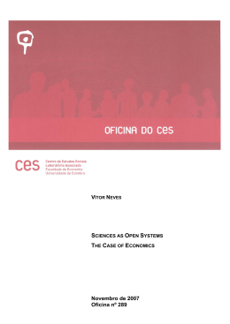 Sciences As Open Systems - Centro de Estudos Sociais