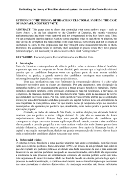 Rethinking the theory of Brazilian electoral system: the case of S&atilde;o