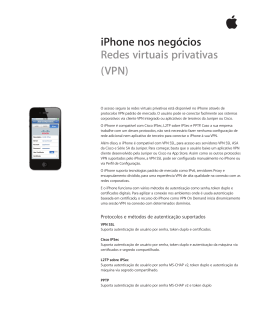 iPhone nos negócios Redes virtuais privativas (VPN)