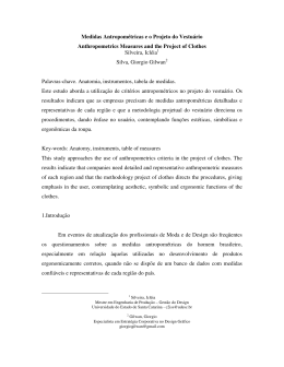 Medidas Antropométricas e o Projeto do Vestuário Silva, Giorgio