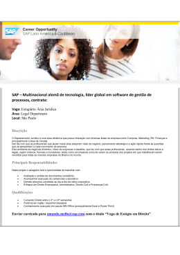 SAP – Multinacional alemã de tecnologia, líder global em - PUC-SP