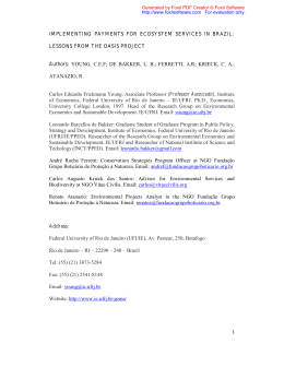 Implementing payments for ecosystem services in Brazil