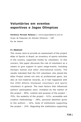 Voluntários em eventos esportivos e Jogos Olímpicos