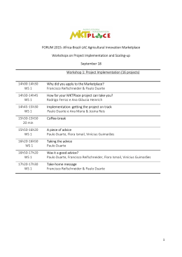 FORUM 2015: Africa-Brazil-LAC Agricultural Innovation Marketplace