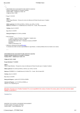 Provision of elaboration of the Project Executive for the Complex