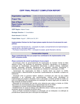 CEPF FINAL PROJECT COMPLETION REPORT