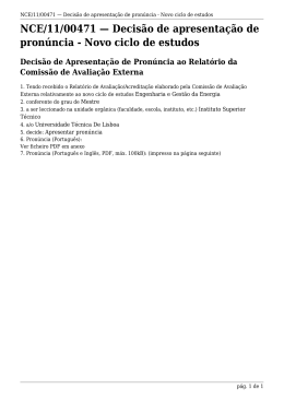 Novo ciclo de estudos