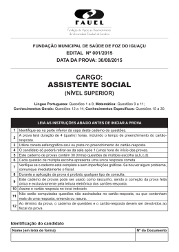 Prova - Cargo de Assistente Social