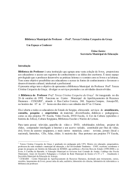 Biblioteca Municipal do Professor – Profª. Tereza Cristina Cerqueira