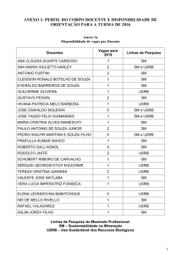 ANEXO 1: Corpo Docente e Disponibilidade de orienta&ccedil;&atilde;o