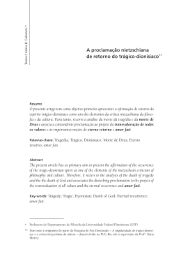"A proclama&ccedil;&atilde;o nietzschiana de retorno do tr&aacute;gico