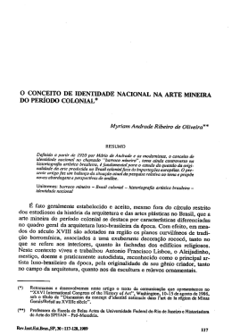 O OONÇEITO DE IDENTIDADE NACIONAL NAl ARTE MINEIRA DO