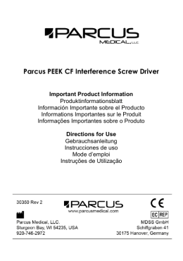 Parcus PEEK CF Interference Screw Driver