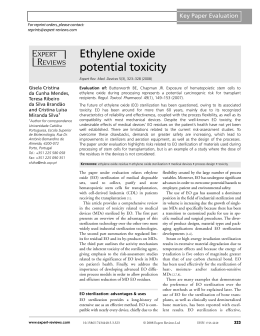 Ethylene oxide potential toxicity - Escola Superior de Biotecnologia