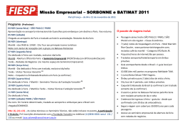 Missão Empresarial – SORBONNE e BATIMAT 2011