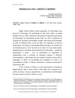 a morte e o morrer - Revista Cient&iacute;fica