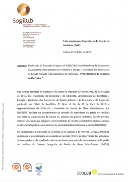 Procedimento de consulta ao mercado