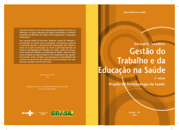 Gloss&aacute;rio Tem&aacute;tico: Gest&atilde;o do Trabalho e da Educa&ccedil;&atilde;o na Sa&uacute;de