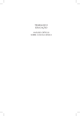 TRABALHO E EDUCAÇÃO
