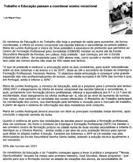 Trabalho e Educa&ccedil;&atilde;o passam a coordenar ensino vocacional