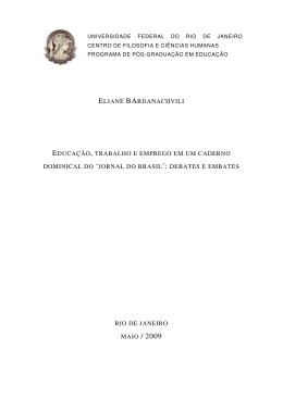 Educa&ccedil;&atilde;o, trabalho e emprego em caderno dominical do