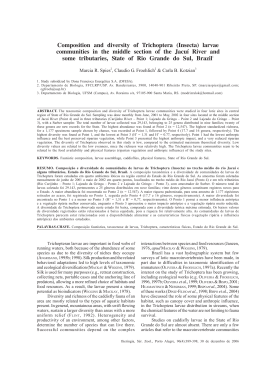 Composition and diversity of Trichoptera (Insecta