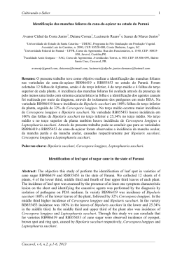 Identifica&ccedil;&atilde;o das manchas foliares da cana-de-a&ccedil;&uacute;car no