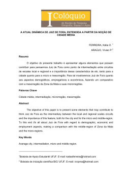 A atual din&acirc;mica de Juiz de Fora, entendida a partir da