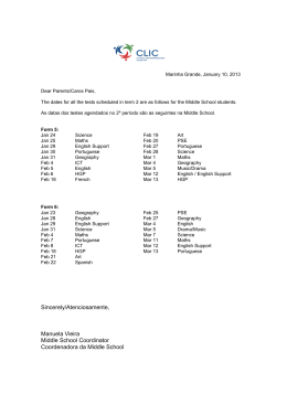 datas dos testes