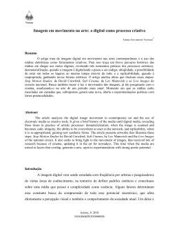 Imagem em movimento na arte: o digital como processo - PUC-SP