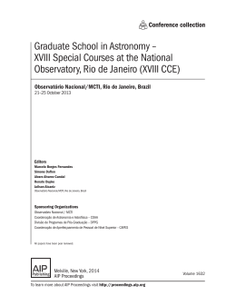 Graduate School in Astronomy – XVIII Special Courses at the