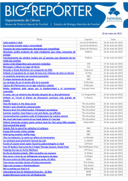 Título Suporte Data Cada espécie é vital Jornal da Madeira 22 de
