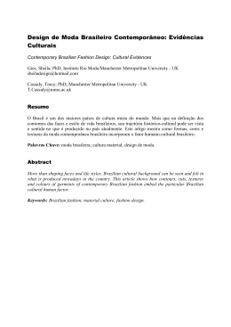 Design de Moda Brasileiro Contempor&acirc;neo: Evid&ecirc;ncias Culturais