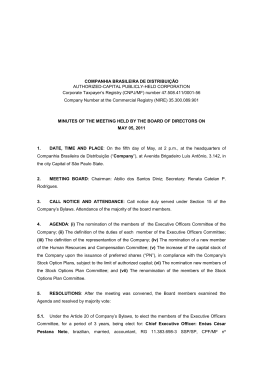 COMPANHIA BRASILEIRA DE DISTRIBUI&Ccedil;&Atilde;O AUTHORIZED